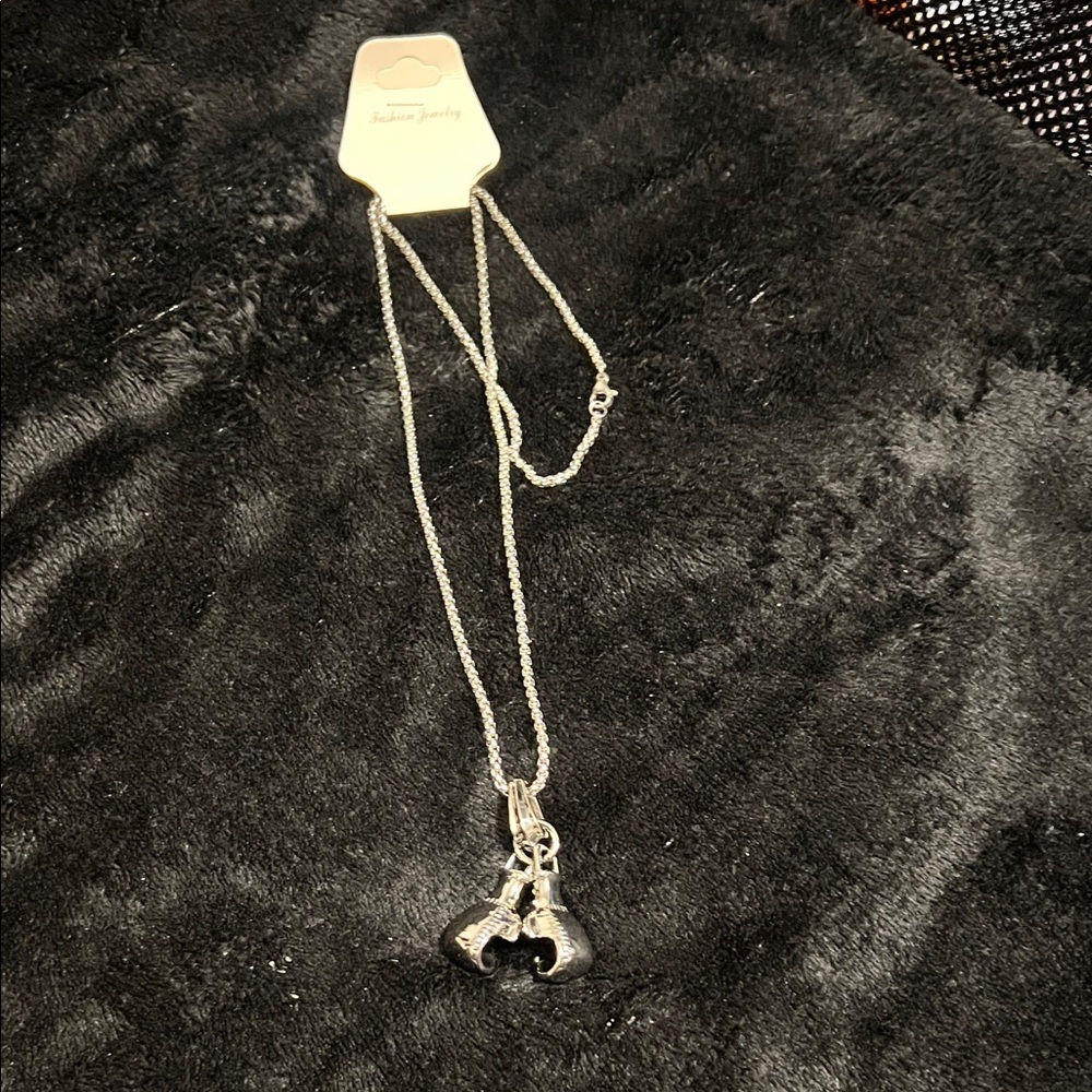 Fashion Jewelry Silver Boxing Glove Necklace